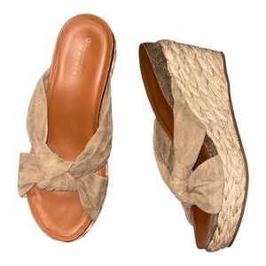 Chocolat Blu Natural Elly Wedge Espadrille Sandals Platform‎ sz 41 US 10